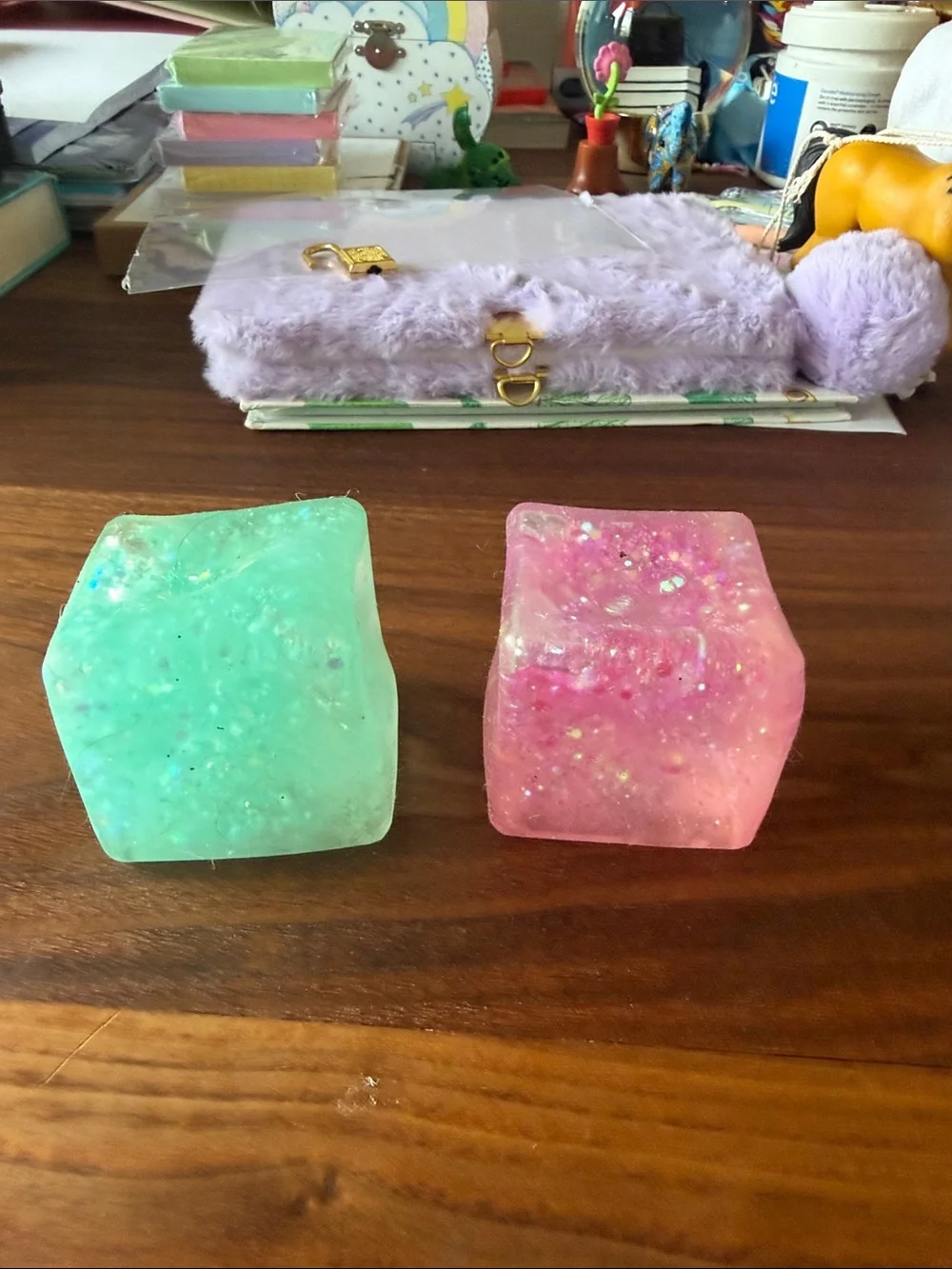 Handmade Decorative Soap Cubes - Pink and Mint Set